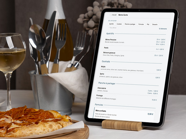 menu restaurant tablette