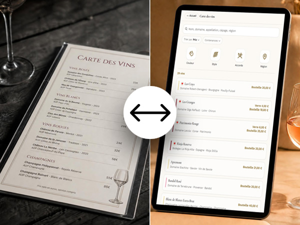 transformer carte restaurant