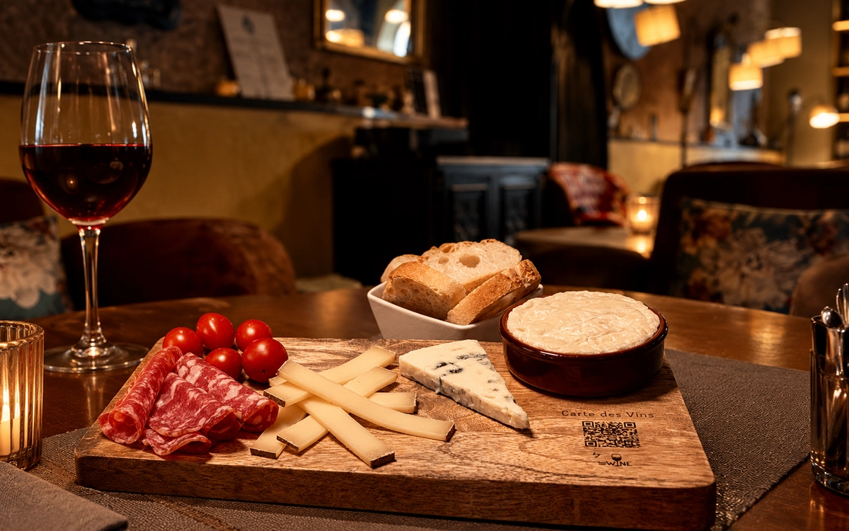 Carte digitale pour bar à vins